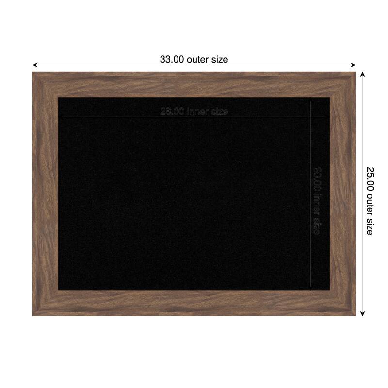 Pia Medium Brown Framed Cork Board - Bulletin Board, Organization Board, Pin Board - Black - 33 x 25 in