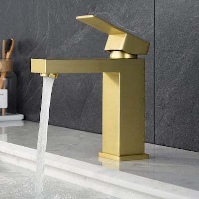 Gold Bathroom Faucet,Modern Single Handle Vanity Basin Faucet