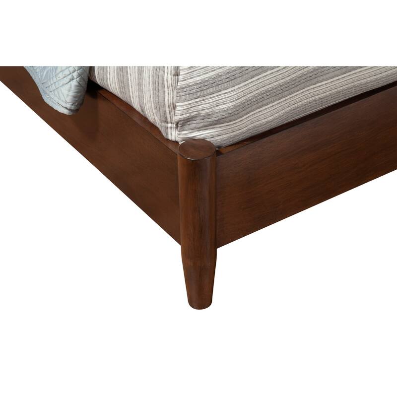 Full Size Bed Frame Baroque Design Gray Finish Mahogany Wood Panel Bed - 59"W x 81"D