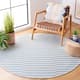 SAFAVIEH Handmade Flatweave Montauk Salinda Casual Cotton Rug - 6' x 6' Round - Ivory/Light Blue