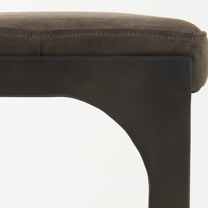 Tyson Black Genuine Leather with Dark Gray Metal Frame Counter Stool