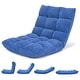 preview thumbnail 15 of 18, Adjustable 14-position Padded Floor Chair Recliner Blue