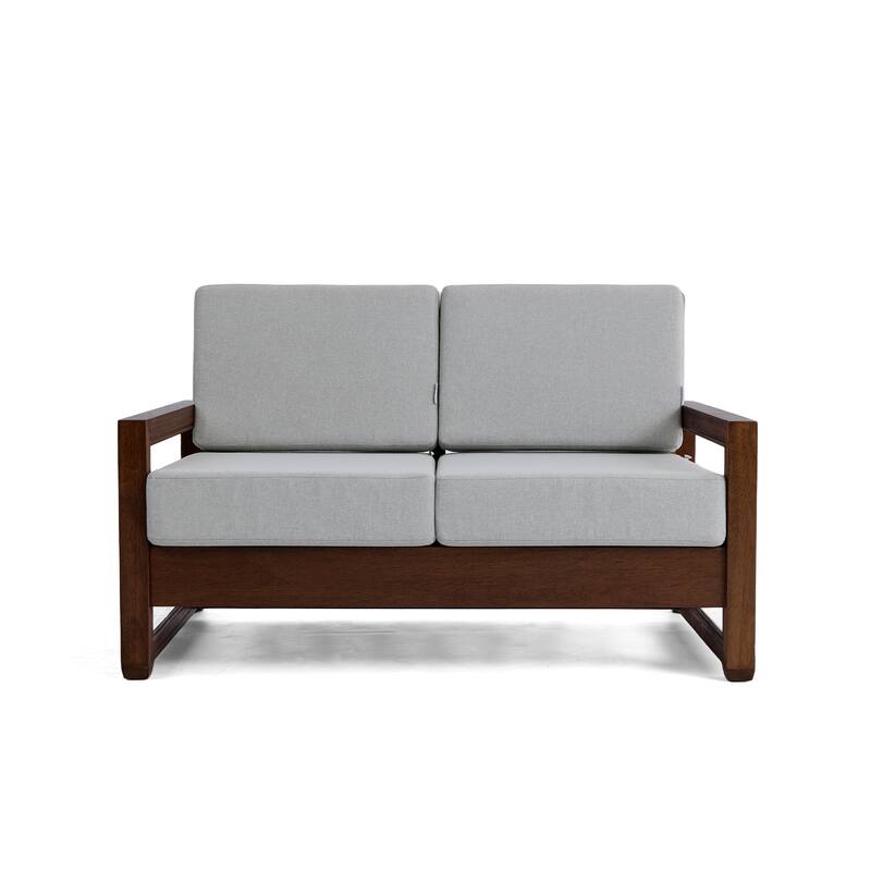 5-Piece Teak Wood Outdoor Patio Conversation Set with Cushion