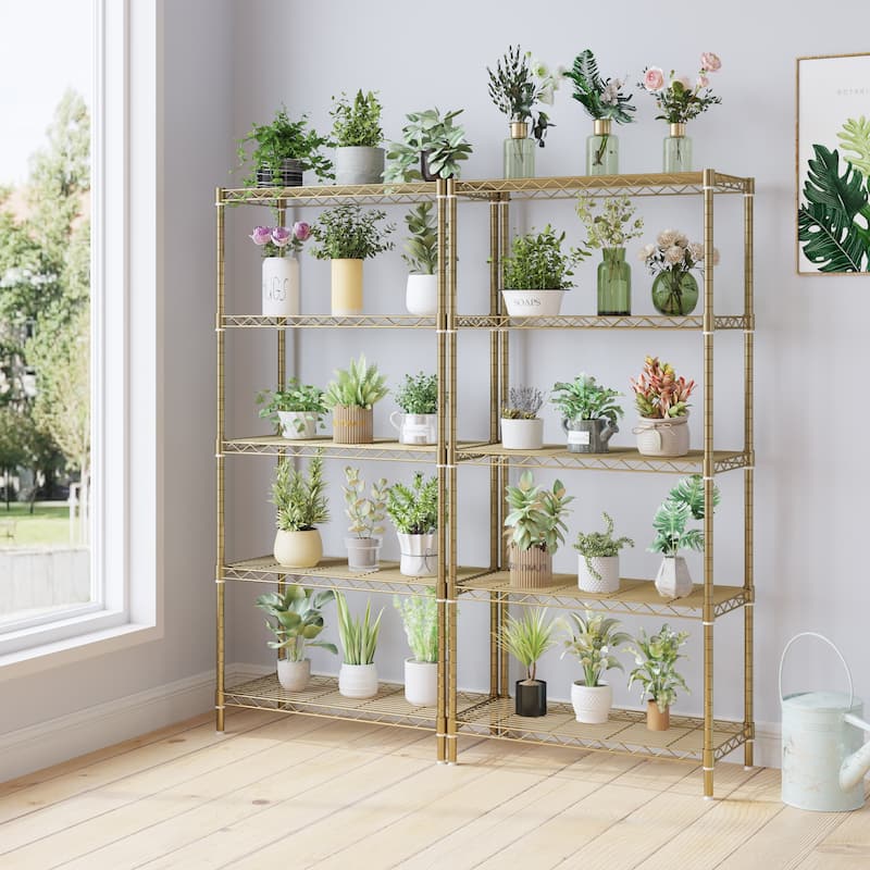 5-Tier Steel Storage Rack with Adjustable Shelves for Organizing Garage Pantry and Kitchen