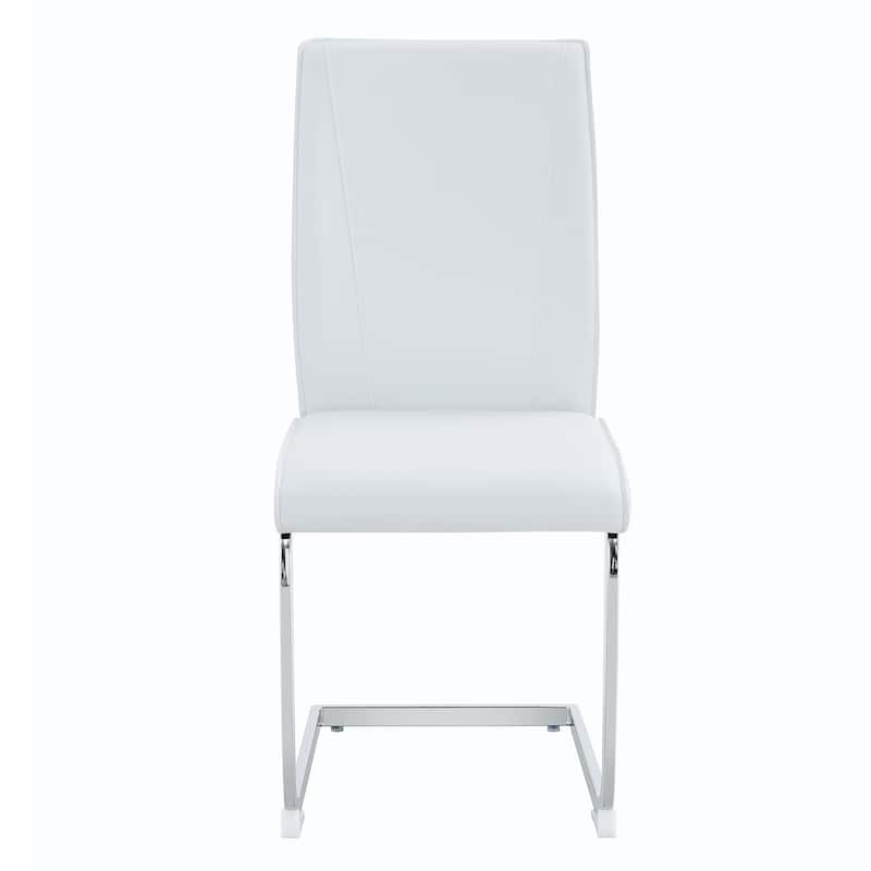 Set of 2 High Resilience Dining Chair with Arched Metal Silver Leg
