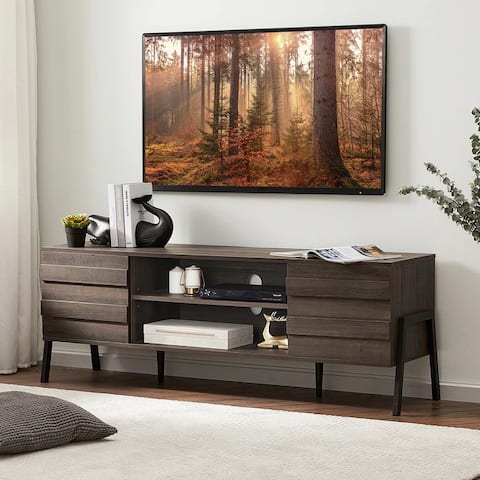 Modern Mid-Century TV Stand for 65-inch Flat Screen