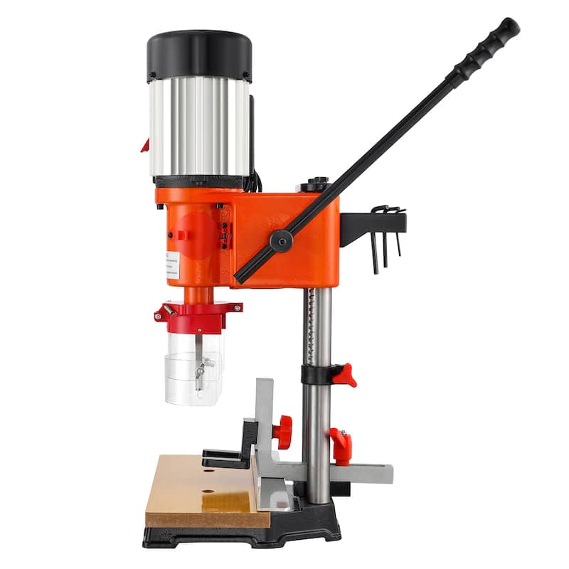 Benchtop Mortise Machine, 370W, 1725 RPM Woodworking Mortising Machine, with 1/4-Inch 3/8-Inch 1/2-Inch Workbench - 1725 RPM - Orange