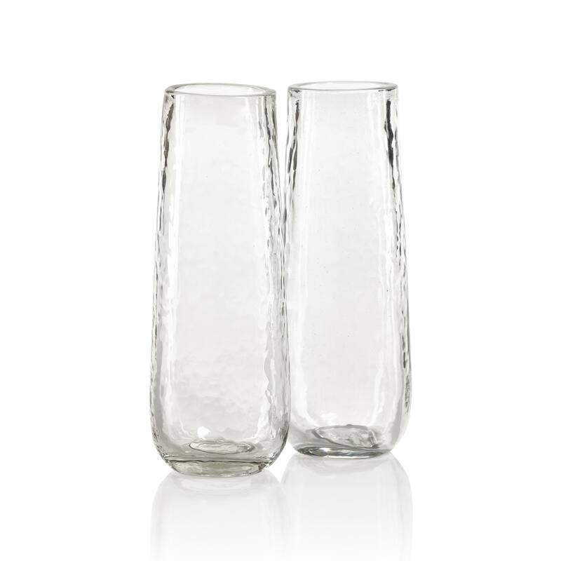 Kaz Hammered Stemless Champagne Flutes, Set of 4
