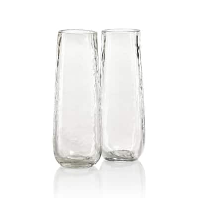 Kaz Hammered Stemless Champagne Flutes, Set of 4