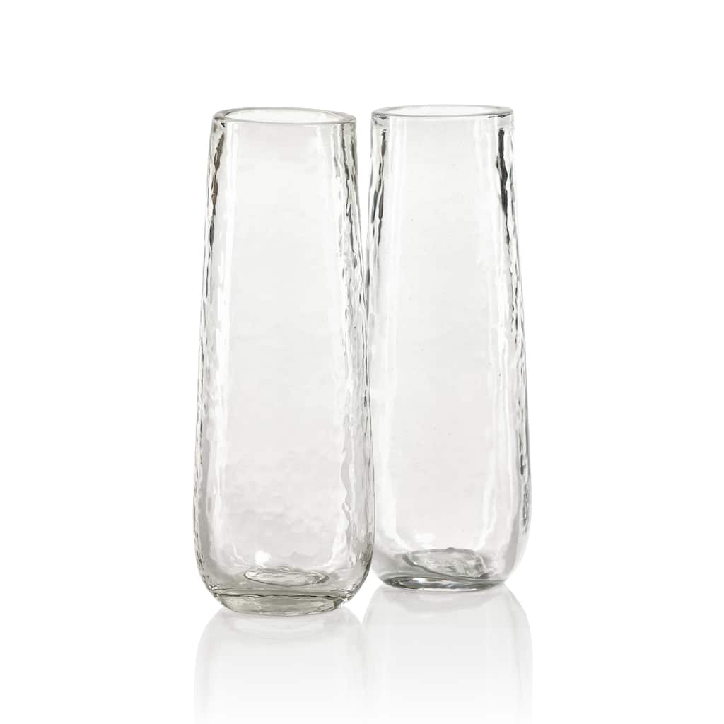 Kaz Hammered Stemless Champagne Flutes, Set of 4
