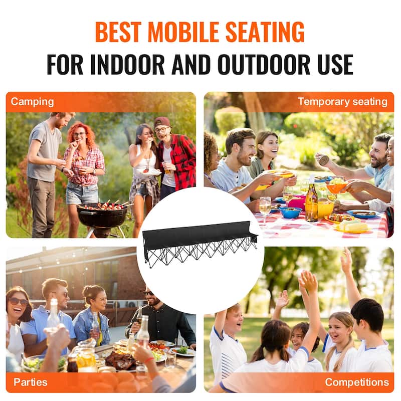 Portable Folding Bench for Football Fishing, No Assembly Instant Seating