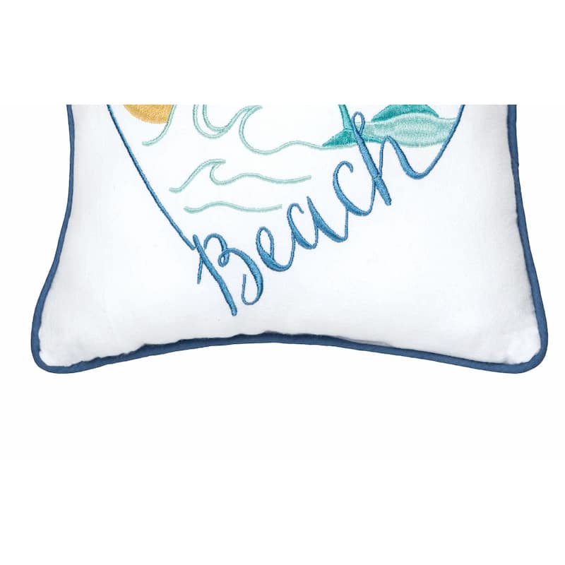 10" x 10" Beach Heart Small/Petite Accent Pillow