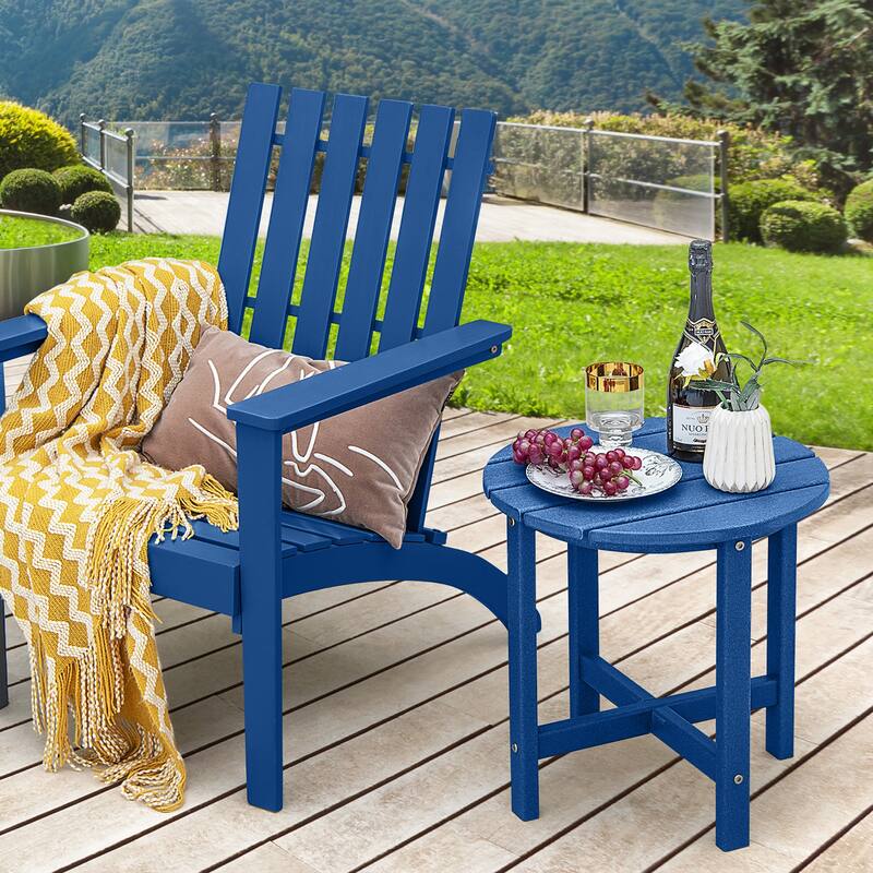 Gymax 2PCS 18'' Patio Adirondack Side Table Weather Resistant HDPE