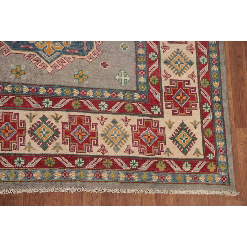 Traditional Kazak Area Rug Hand-Knotted Wool Carpet - 9'10" x 13'1"