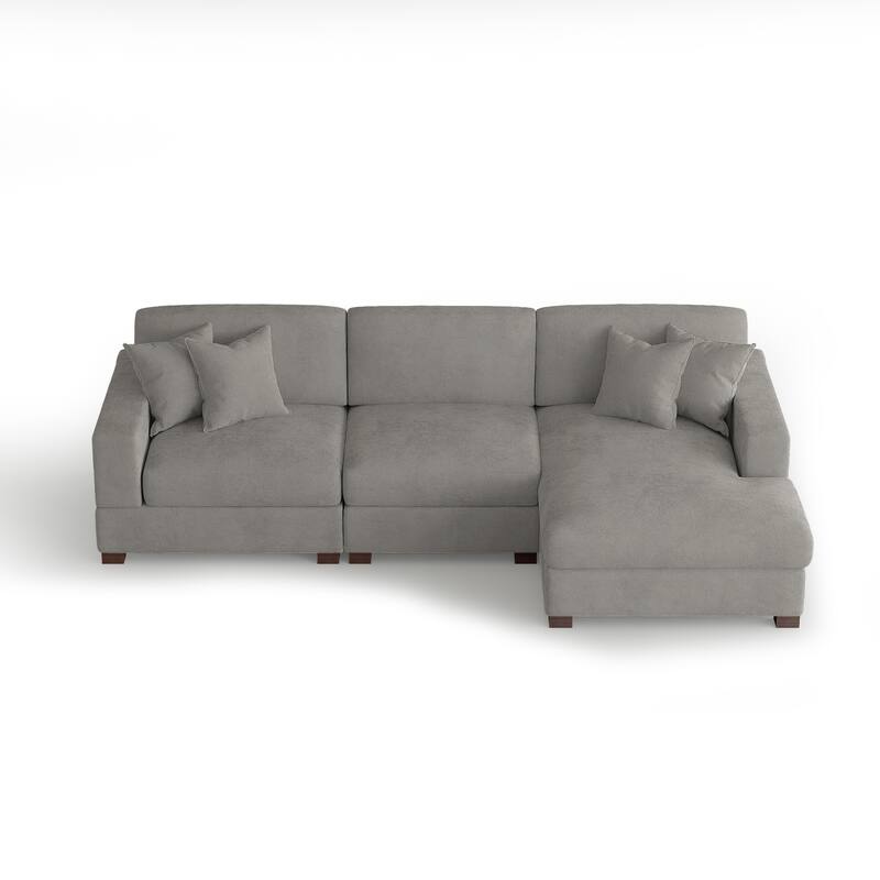 Oversized Modern Chenille Modular Sectional Sofa with Chaise