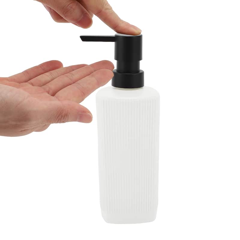Vertical Lines Classic Soap Pump Dispenser for Hotels 350ml 1 Pcs