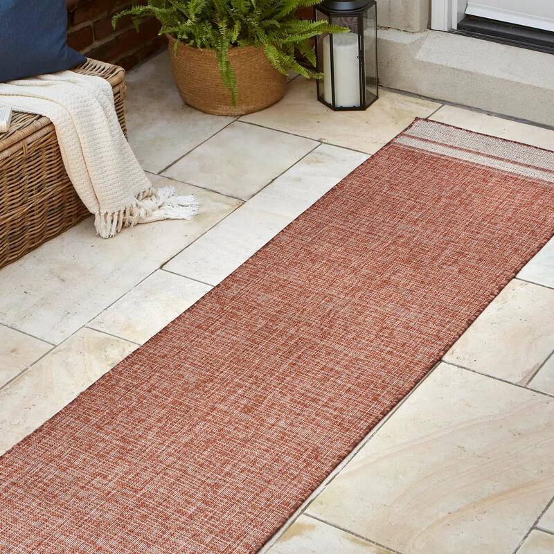 JONATHAN Y Darcy Modern Minimalist Mingled Solid Black/Cream Indoor/Outdoor Area Rug