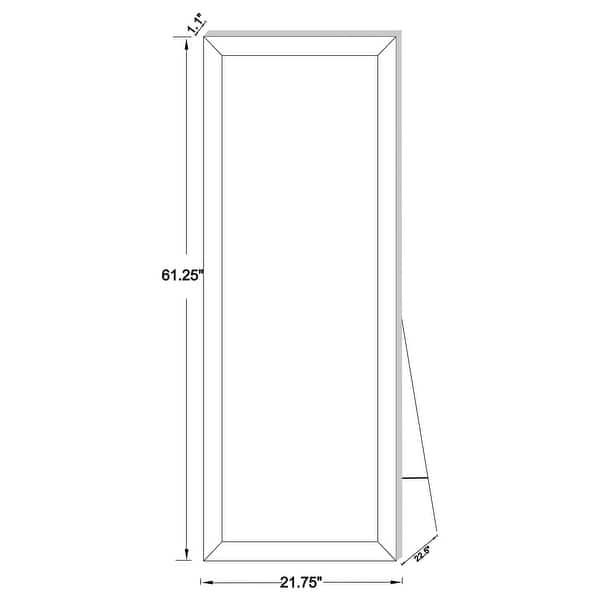 dimension image slide 1 of 2, Soline 22 x 61 Inch Framed Standing Floor Mirror Silver
