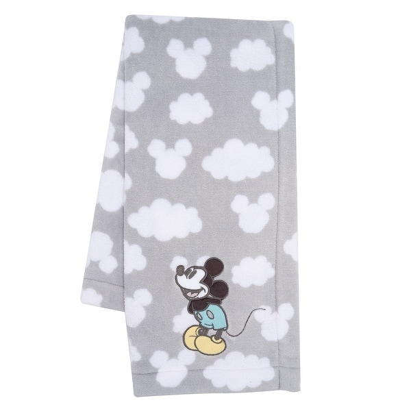 slide 2 of 6, Lambs & Ivy Disney Baby Moonlight Mickey Mouse Gray Soft Fleece Baby Blanket