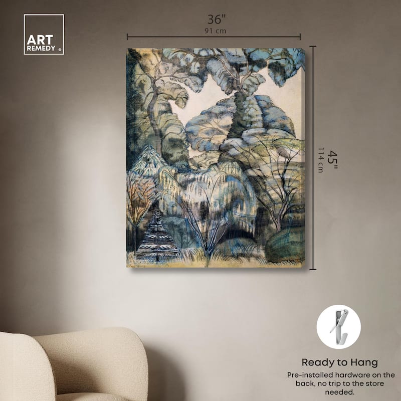 Trees in Bird Garden 1913 Canvas by Art Remedy, Gallery Wrapped