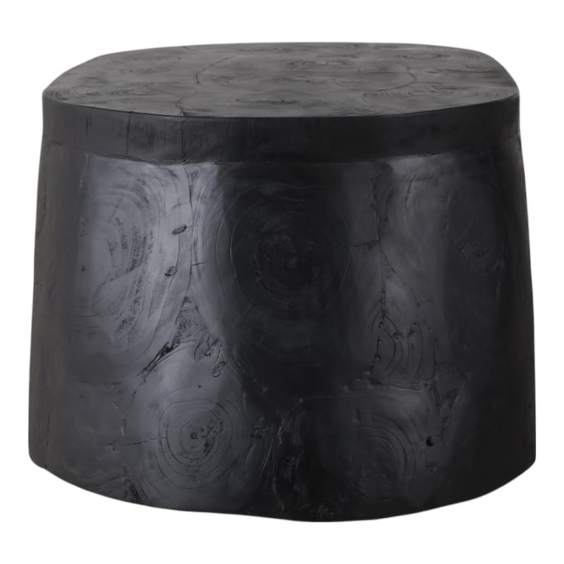 Wood Coffee Table Ball Foot Sculptural Design - 40" Black - 40.5" x 24" x 16.5"