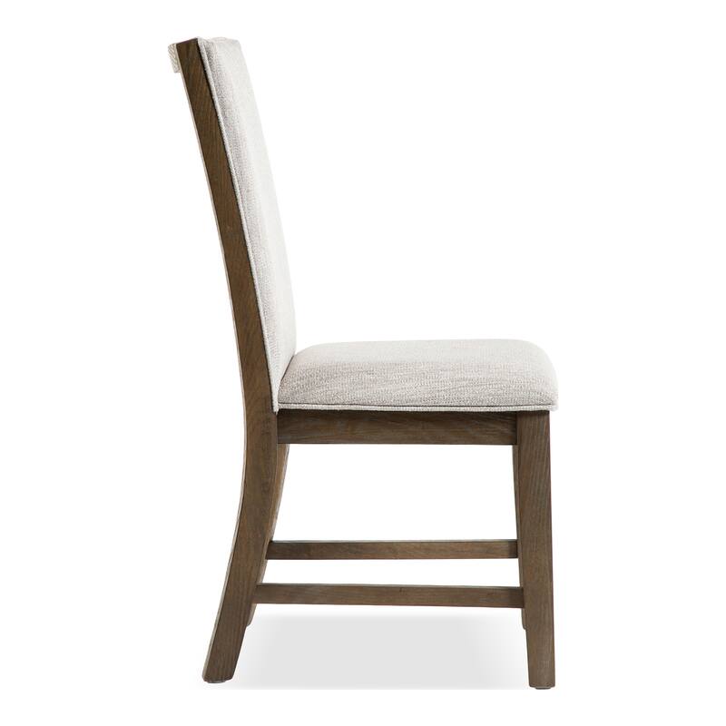 Furniture of America Lenn Modern Farmhouse Oak Wood Upholstered Side Chair (Set of 2)