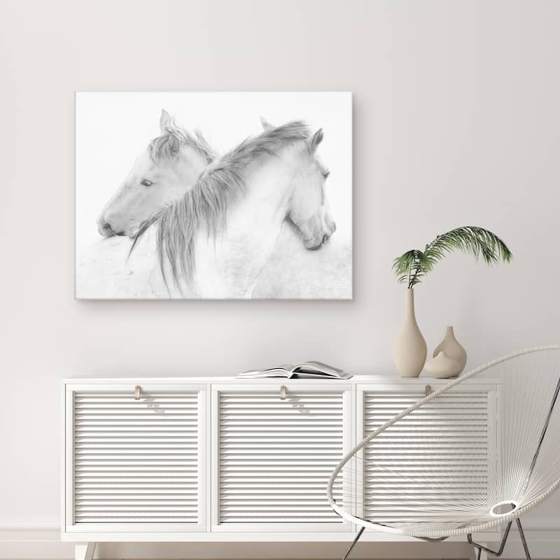 Horses' Farmhouse Wrapped Canvas Wall Art