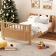 preview thumbnail 3 of 41, Toddler Low-profile Bed with Fences Headboard Footboard and Removable Side Rails for Kids, Girls and Boys Wooden Daybed