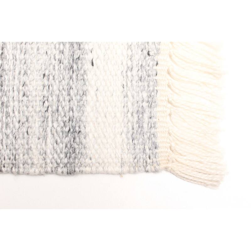 ECARPETGALLERY Flat-Weave Ankara FW Ivory Wool Kilim - 5'2 x 7'10