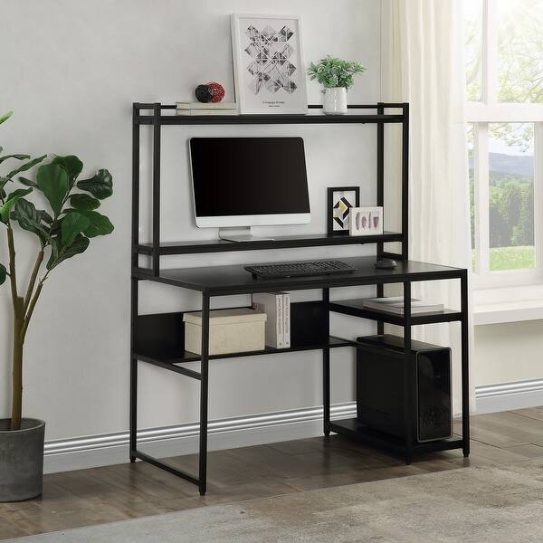 TiramisuBest Home Office Computer Desk with Open Storage Shelf