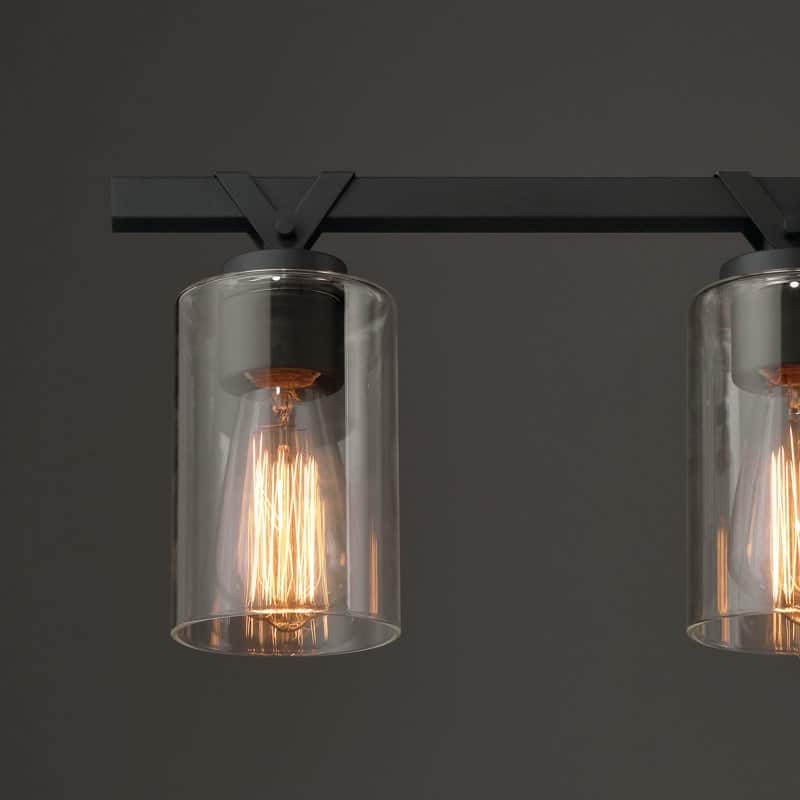 Roundhil 6-lights Farmhouse Faux Wood Grain Bathroom Vanity Light with UL Certified - 49'' W x 8'' H x 5'' D