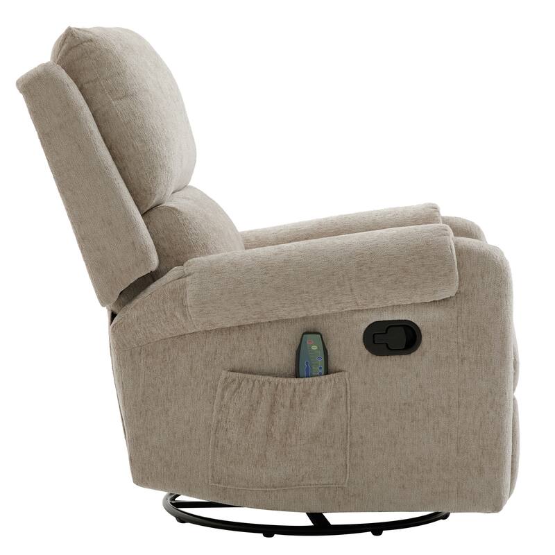 Manual Recliner Massage Recliner Chair Nursery Recliner Chair Swivel Rocker Recliner Sofa with a Side Storage Pocket