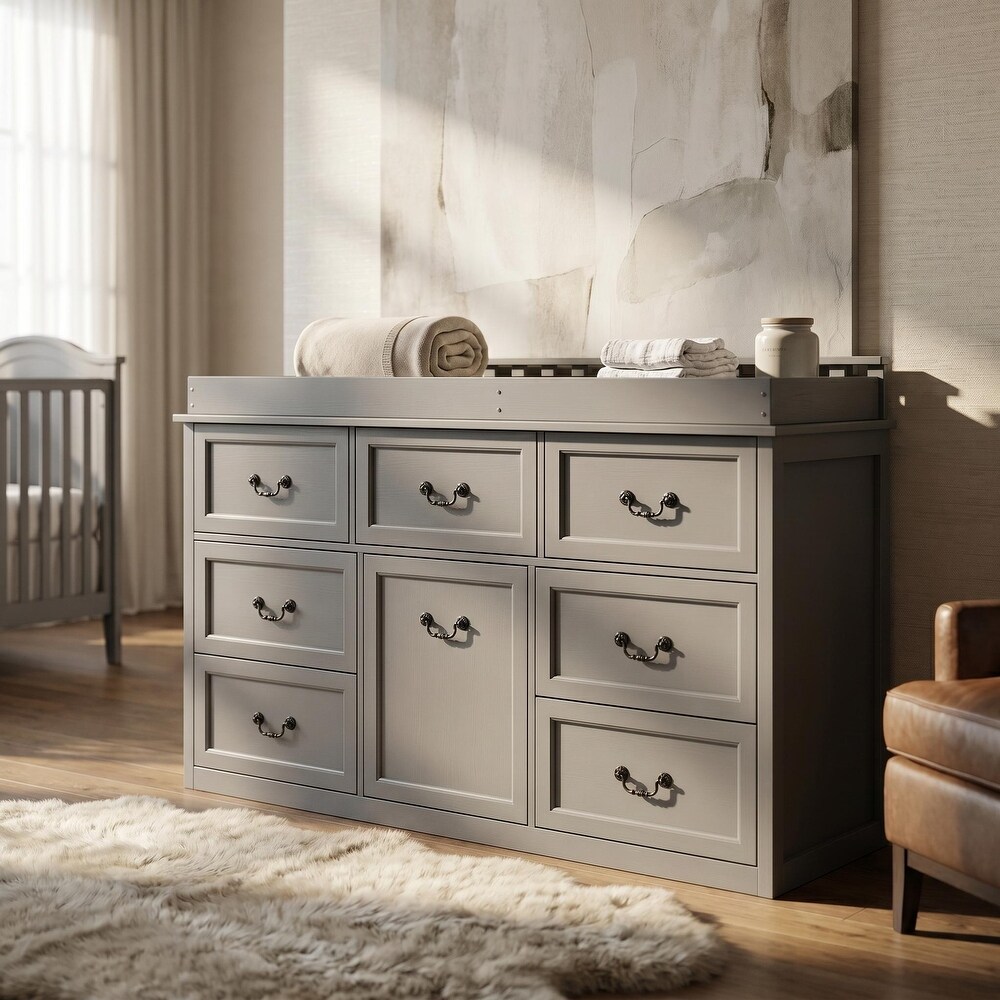 grey lacquer dresser Best Master Furniture Gray Lacquer Dresser and Mirror - Bed Bath & Beyond