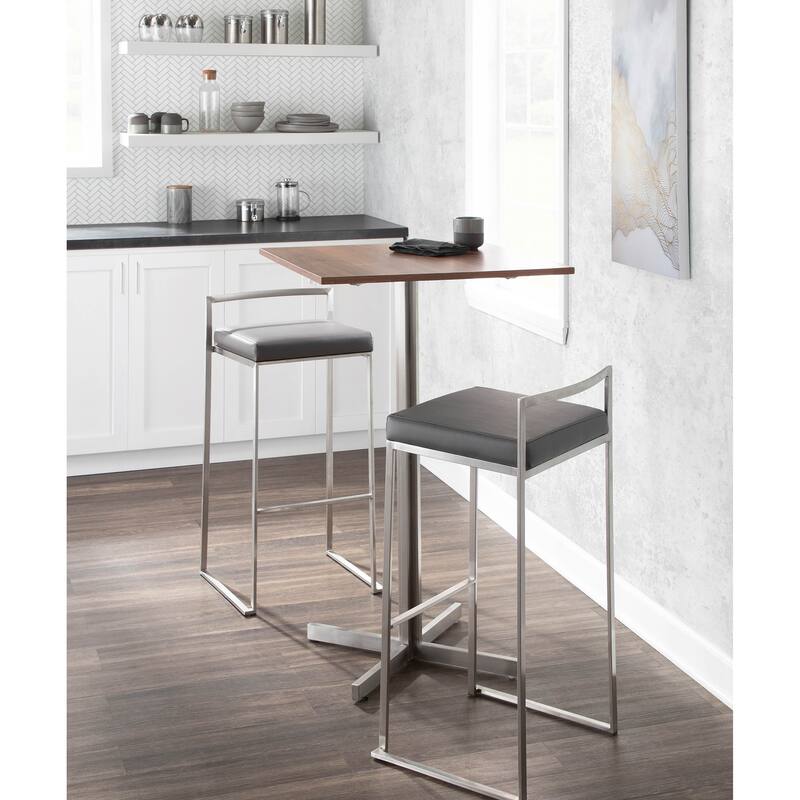 Silver Orchid Forrest Stainless Steel Stackable Fully Welded Bar Stool (Set of 3)