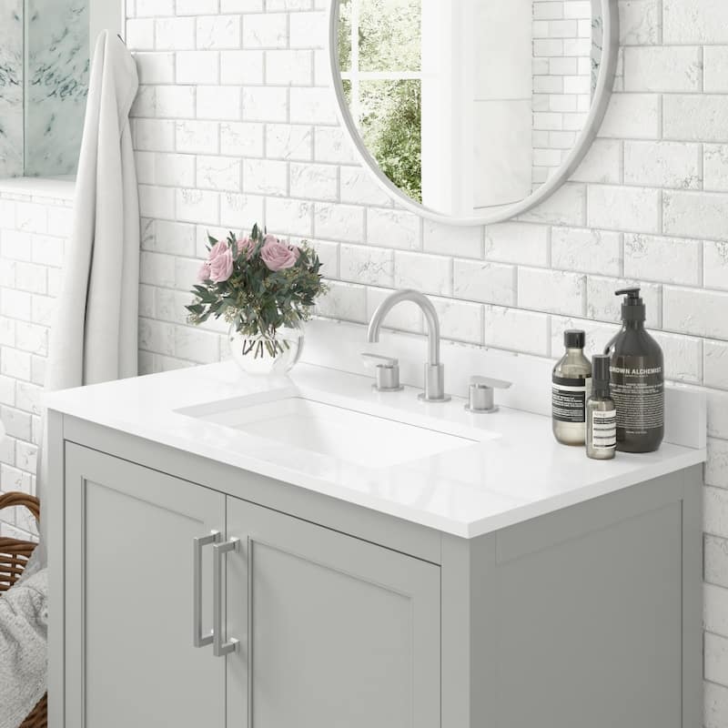 Bathroom Vanity with Undermount Sink and Open Storage Shelf