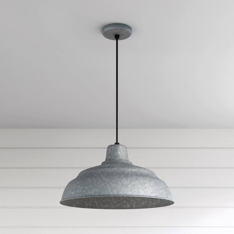 Millennium Lighting R Series 17" Metal Cord Hung Warehouse Shade Indoor/Outdoor Pendant Light