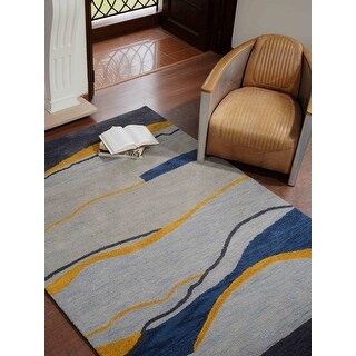 Hand Tufted Wool Area Rug Contemporary Multicolor K00S19 - Bed Bath ...
