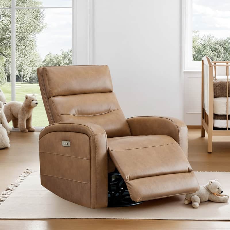 Spruce & Spring Cheryl Power Glider Swivel Rocker Recliner Chair Nursery Recliner
