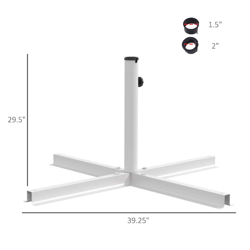 Outsunny Outdoor Universal Cross Brace Stand for Small Offset Umbrella and Market Umbrella, Cross Umbrella Base