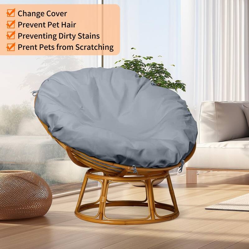 Waterproof Cushion Cover - Oxford Fabric with Zipper, 55"x55" Indoor/Outdoor Protector, Gray - 50''x50"