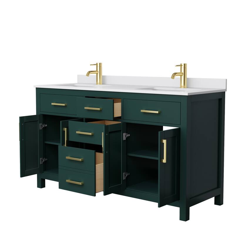 Beckett 60 Inch Double Vanity, Cultured Marble Top