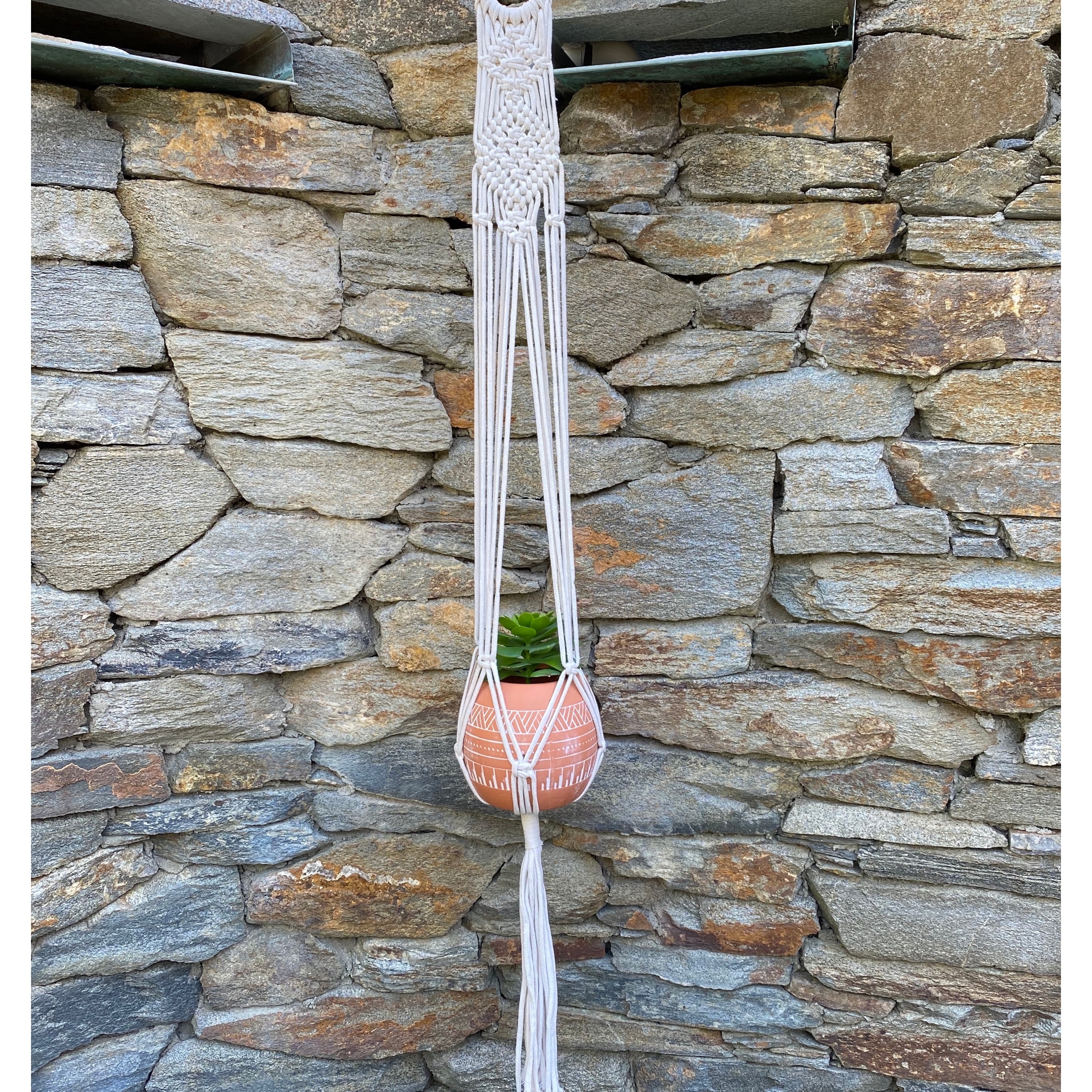 43" H hanging macrame planter hanger