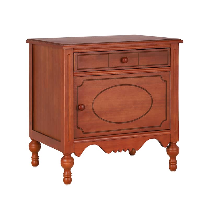 Christopher Knight Home - Marwood Carved Wood Nightstand with Soft-Close Slides and Gourd Legs