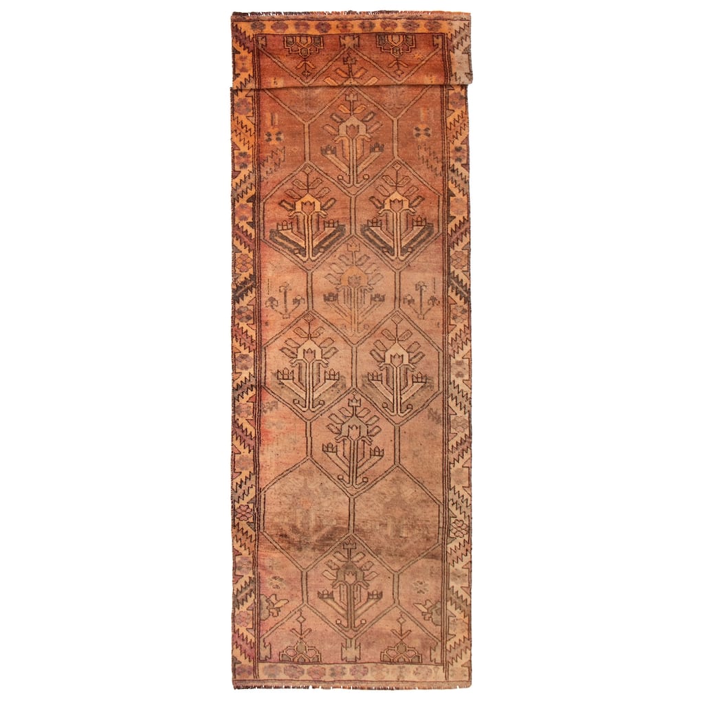 ECARPETGALLERY Hand-knotted Melis Vintage Copper Wool Rug - 4'0 x 13'6