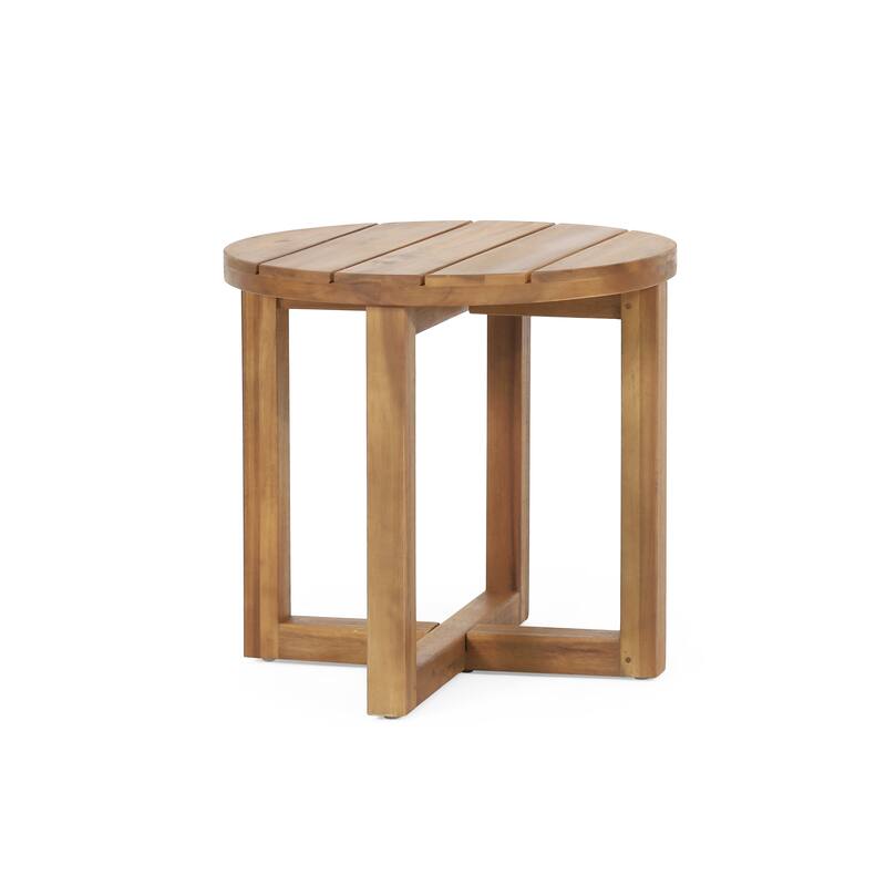 Christopher Knight Home - Brooklyn 3-Piece Outdoor Acacia Wood Patio Conversation Set with Wooden Slatted Coffee Table