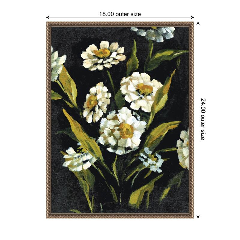 Kate and Laurel Sylvie Moody Floral 1 Framed Canvas by Annie Quigley
