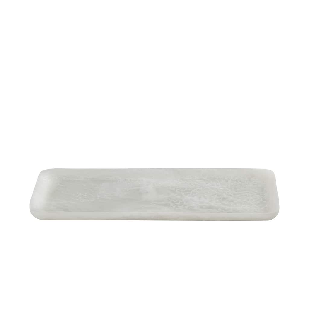 White Resin Rectangle Platter Set of 2