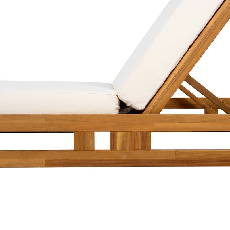 Outdoor Patio Chaise Lounge Chairs Adjustable Backrest Lounge Chairs with Water-repellent Cushions for Poolside Balcony Garden