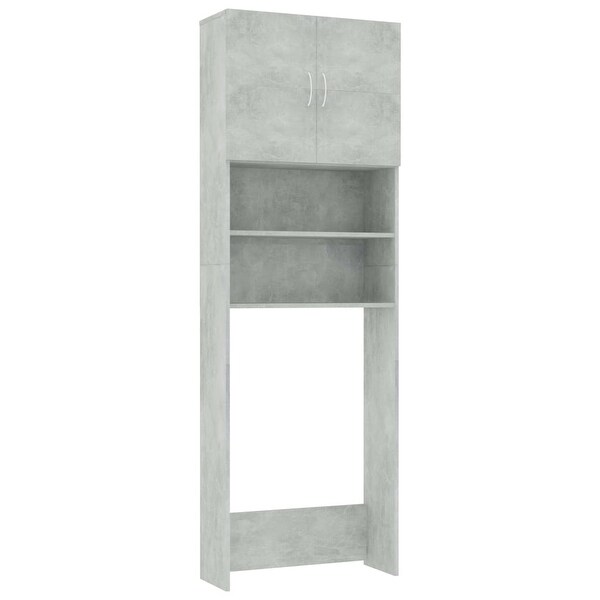 vidaXL Washing Machine Cabinet Concrete Gray 25.2"x10"x74.8" Chipboard