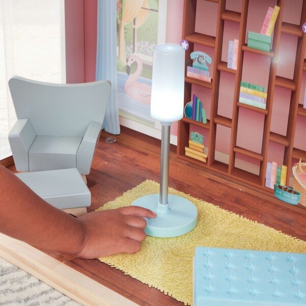 Zoey Magic Lights & Sounds Dollhouse with 18 Accessories - Bed